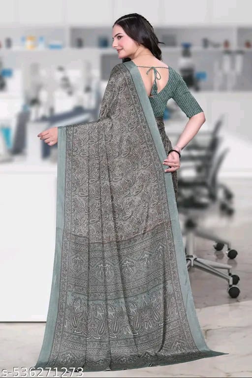 SM Women Crepe Printed Saree