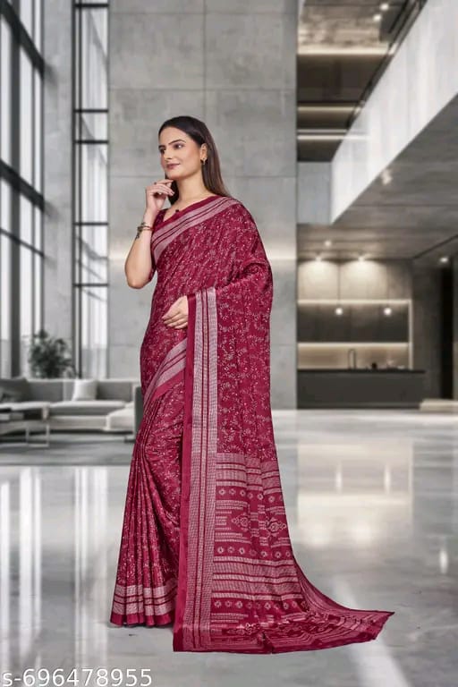 SM Women Crepe Saree