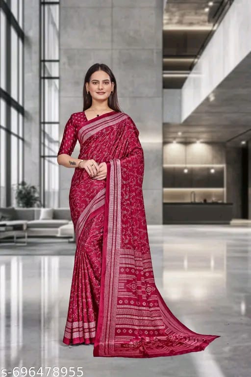 SM Women Crepe Saree