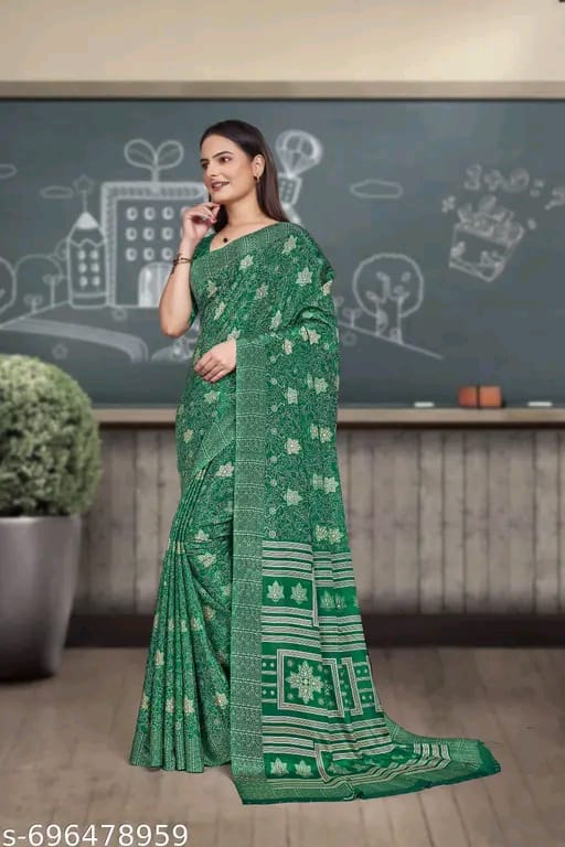 SM Women Crepe Saree