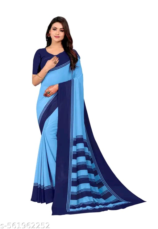 SM Women Crepe Solid Saree