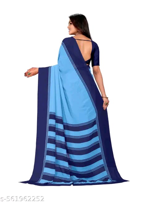SM Women Crepe Solid Saree