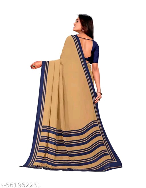 SM Women Crepe Solid Saree