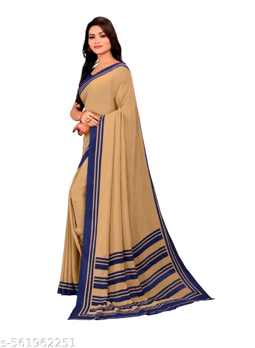 SM Women Crepe Solid Saree