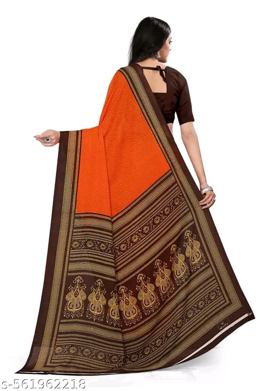 SM Women Crepe Printed Saree