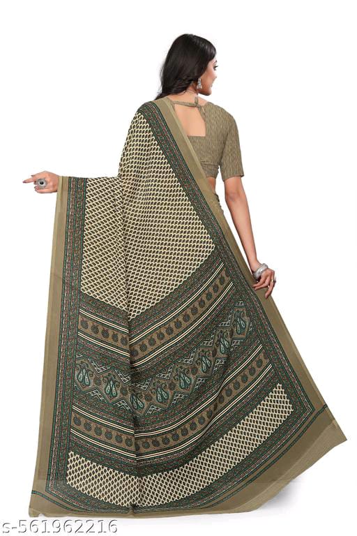SM Women Crepe Printed Saree