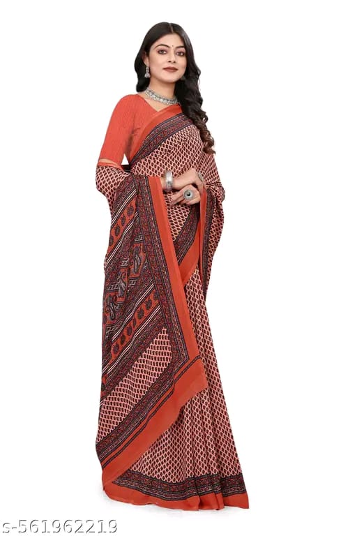 SM Women Crepe Printed Saree