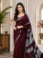 SM Women Khadi Cotton Solid Saree