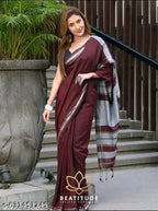 SM Women Khadi Cotton Solid Saree