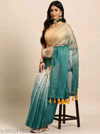 SM Women Cotton Blend Organza Saree