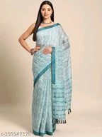 SM Women Cotton Blend Organza Saree