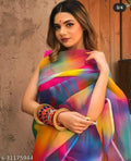 SM Women Organza Printed Saree