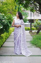 SM Women Organza Embroidered Ready to Wear Saree