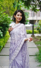 SM Women Organza Embroidered Ready to Wear Saree