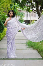 SM Women Organza Embroidered Ready to Wear Saree