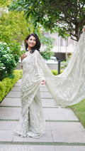 SM Women Organza Embroidered Ready to Wear Saree