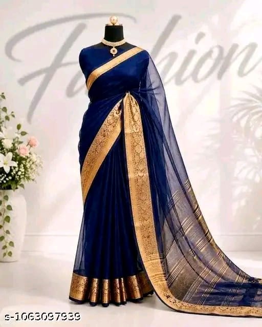 SM Women Organza Printed Saree