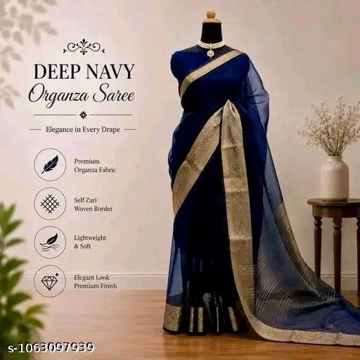 SM Women Organza Printed Saree