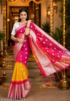 SM Women Organza Zari Woven Saree