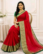 SM Women Organza Solid Saree
