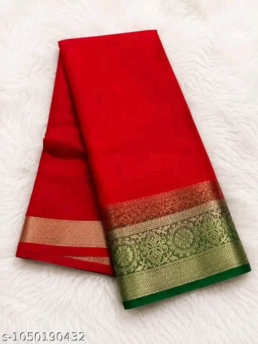 SM Women Organza Solid Saree