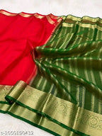 SM Women Organza Solid Saree