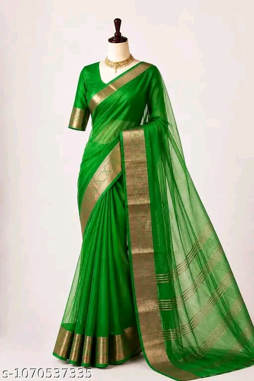 SM Women Organza Woven Design Saree