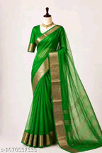 SM Women Organza Woven Design Saree