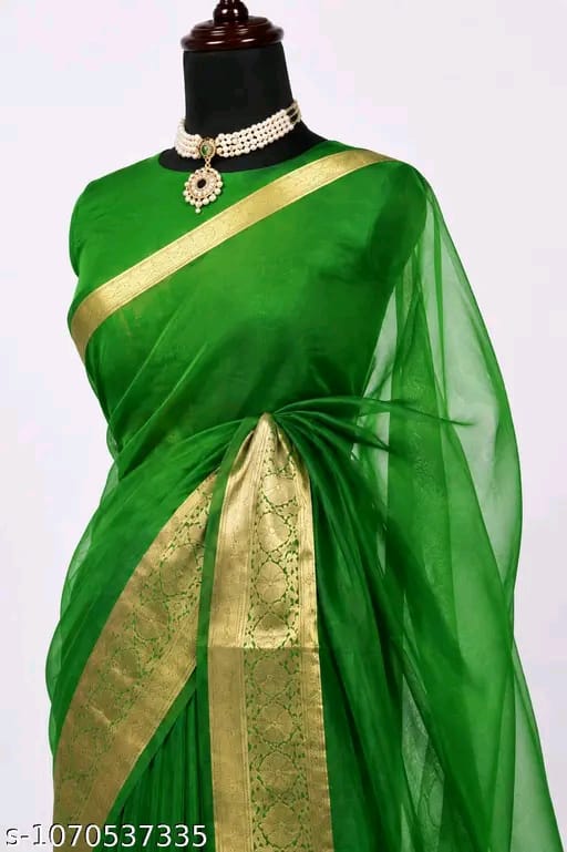 SM Women Organza Woven Design Saree