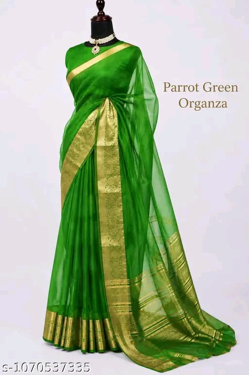 SM Women Organza Woven Design Saree