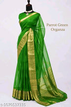 SM Women Organza Woven Design Saree