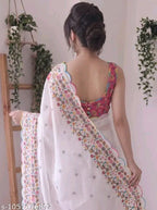 SM Women Cotton Linen Saree