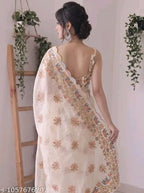 SM Women Cotton Linen Saree