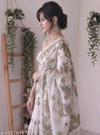 SM Women Cotton Linen Saree