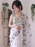 SM Women Cotton Linen Saree