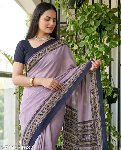 SM Women Crepe Zari Woven Saree