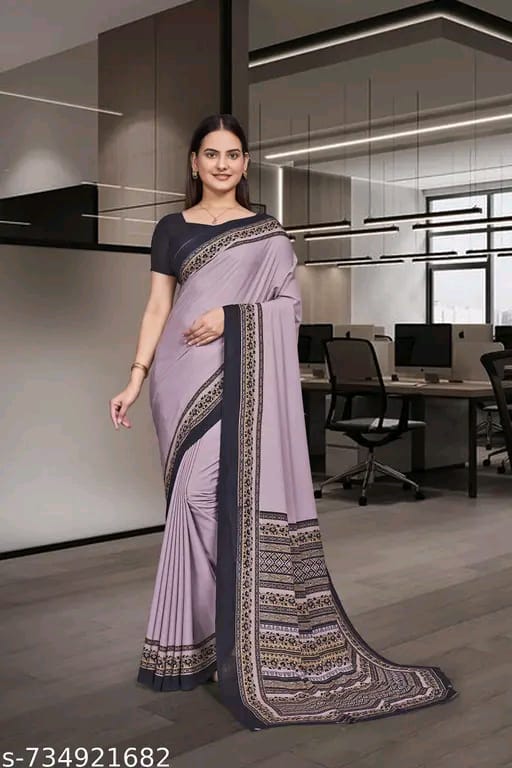SM Women Crepe Zari Woven Saree