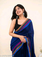 SM Women Linen Solid Saree