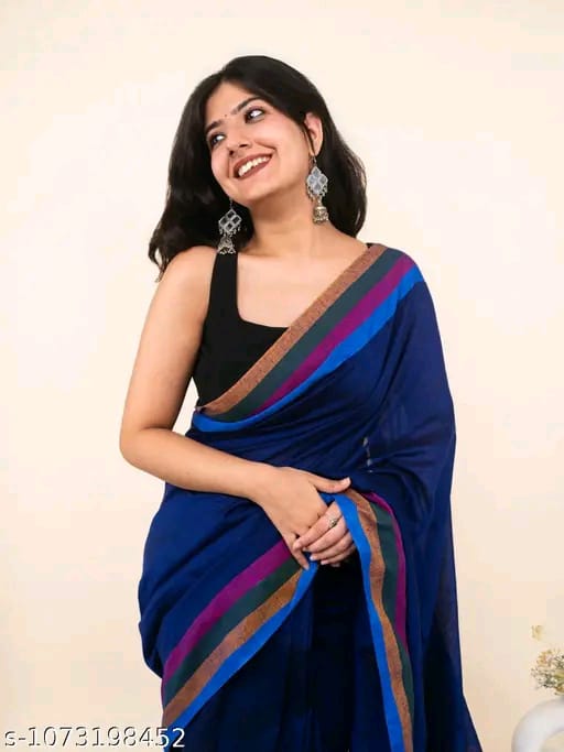 SM Women Linen Solid Saree