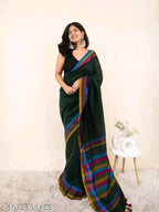 SM Women Linen Solid Saree