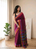 SM Women Linen Solid Saree