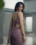 SM Women Vichitra Silk Printed Saree