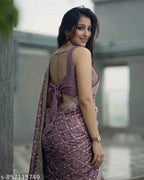 SM Women Vichitra Silk Printed Saree