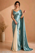 SM Women Satin Solid Saree