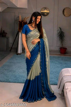 SM Women Satin Solid Saree
