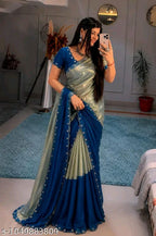 SM Women Satin Solid Saree