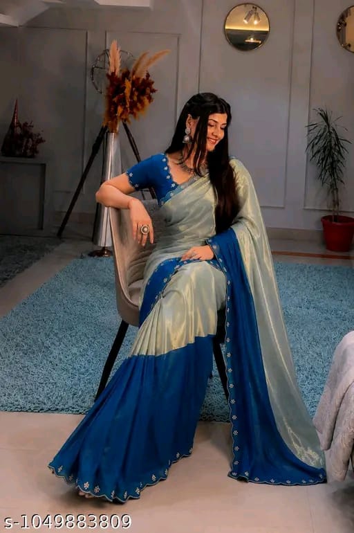 SM Women Satin Solid Saree