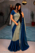 SM Women Satin Solid Saree