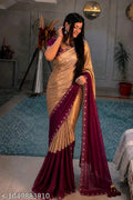 SM Women Satin Solid Saree