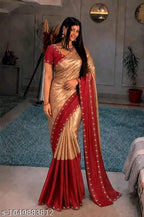 SM Women Satin Solid Saree